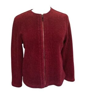 Dakini Red/Burgundy zip up sweater/sweatshirt made in the USA size XS